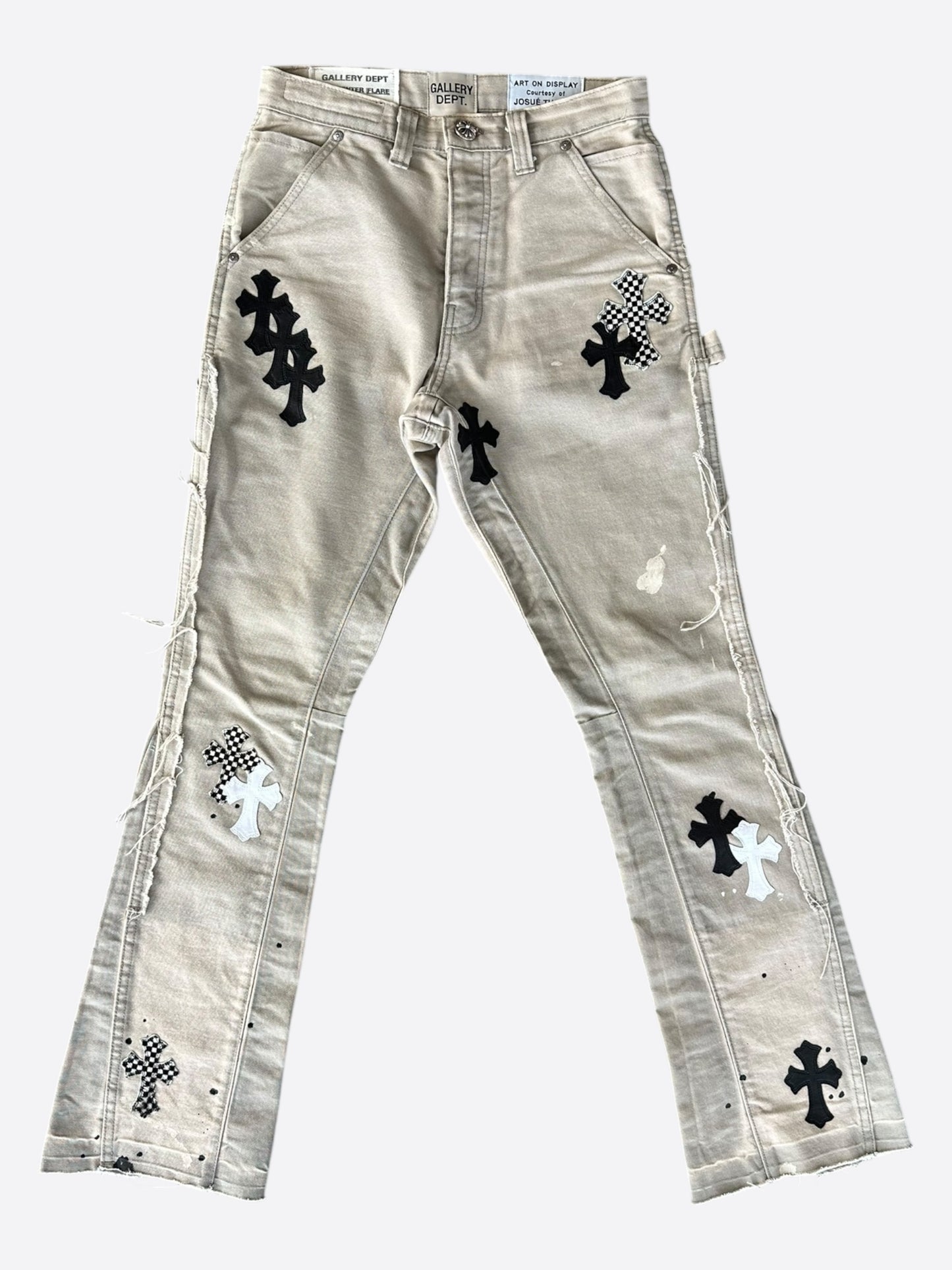 Chrome Hearts Gallery Dept Beige & Mixed Cross Patch Carpenter Pants