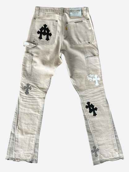 Chrome Hearts Gallery Dept Beige & Mixed Cross Patch Carpenter Pants