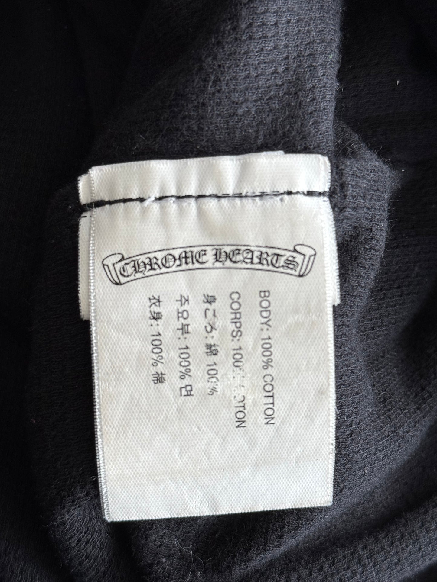 Chrome Hearts Black & Blue Script Logo Zip Up Thermal Hoodie