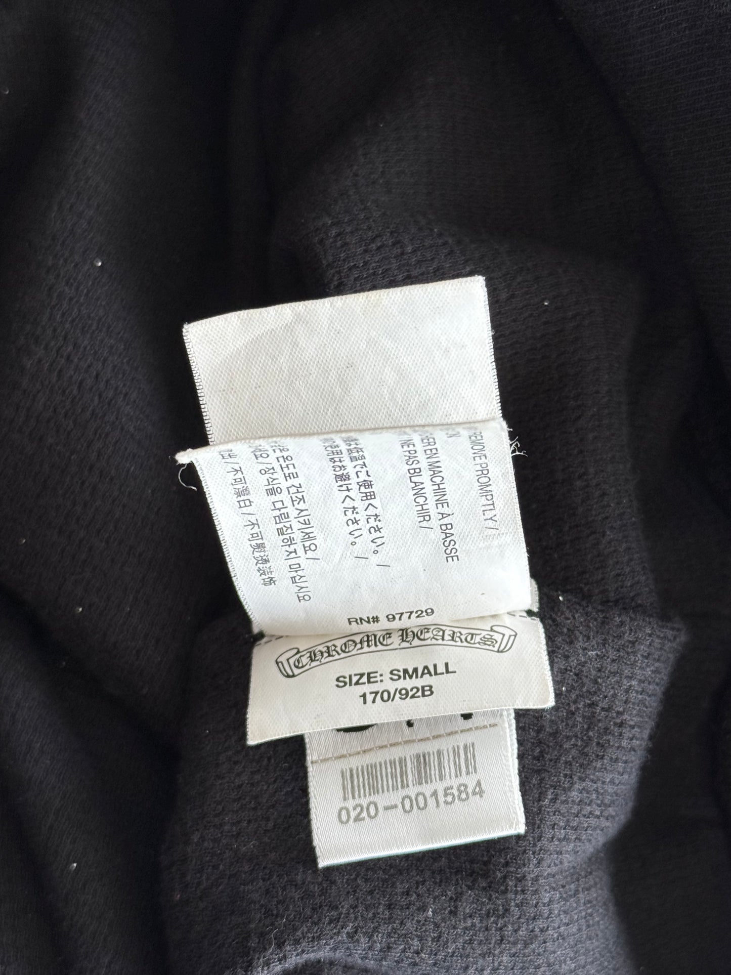 Chrome Hearts Black & Blue Script Logo Zip Up Thermal Hoodie