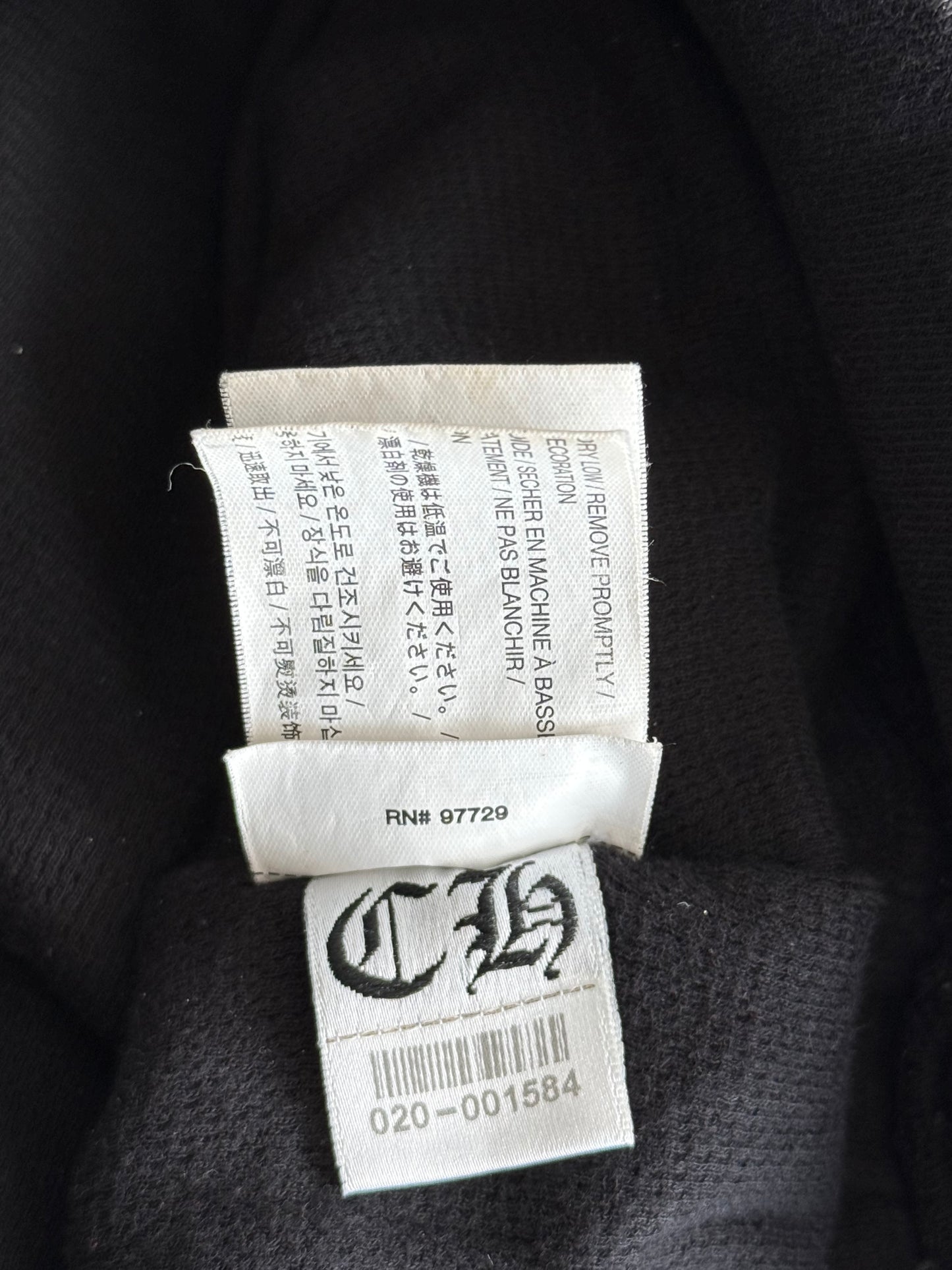 Chrome Hearts Black & Blue Script Logo Zip Up Thermal Hoodie