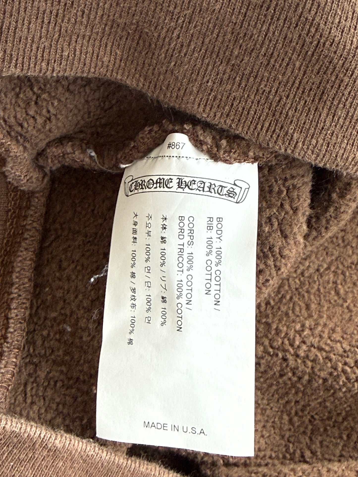Chrome Hearts Brown & White Embroidered Slo Ride Sweater