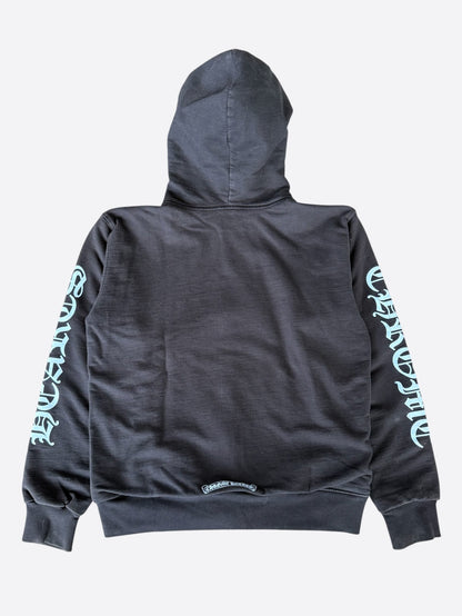 Chrome Hearts Black & Blue Script Logo Zip Up Thermal Hoodie