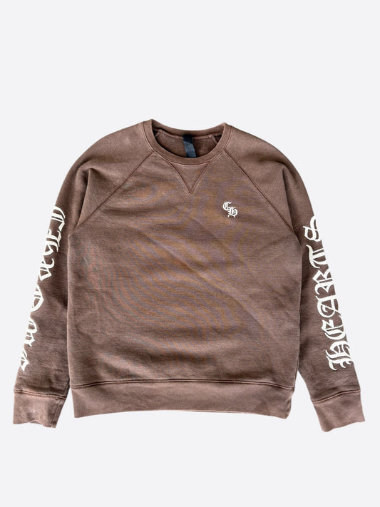 Chrome Hearts Brown & White Embroidered Slo Ride Sweater