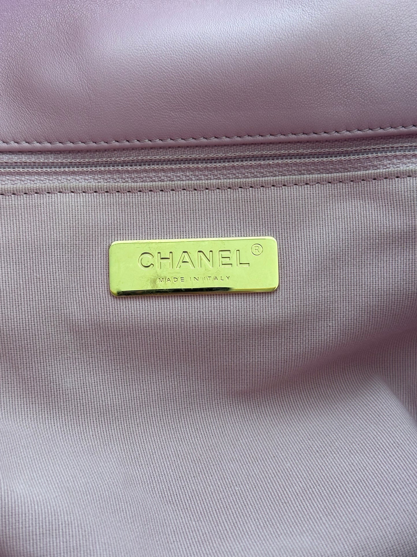 Chanel Pink Quilted 19 Medium Flap Bag