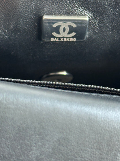 Chanel Black Lambskin Quilted Mini Rectangular Flap Bag