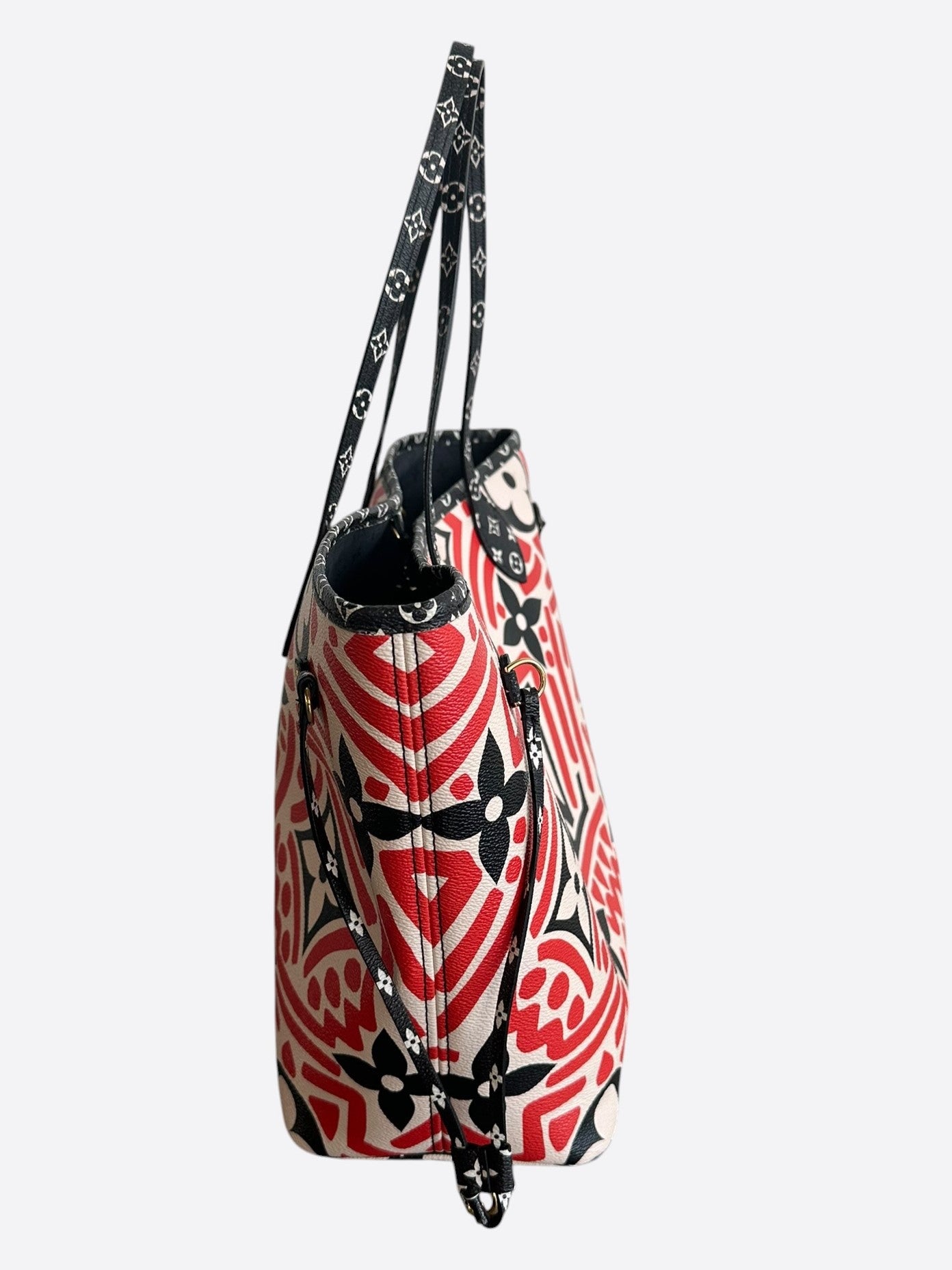 Louis Vuitton Cream & Red Crafty Monogram Neverfull MM