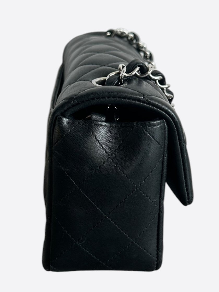 Chanel Black Lambskin Quilted Mini Rectangular Flap Bag