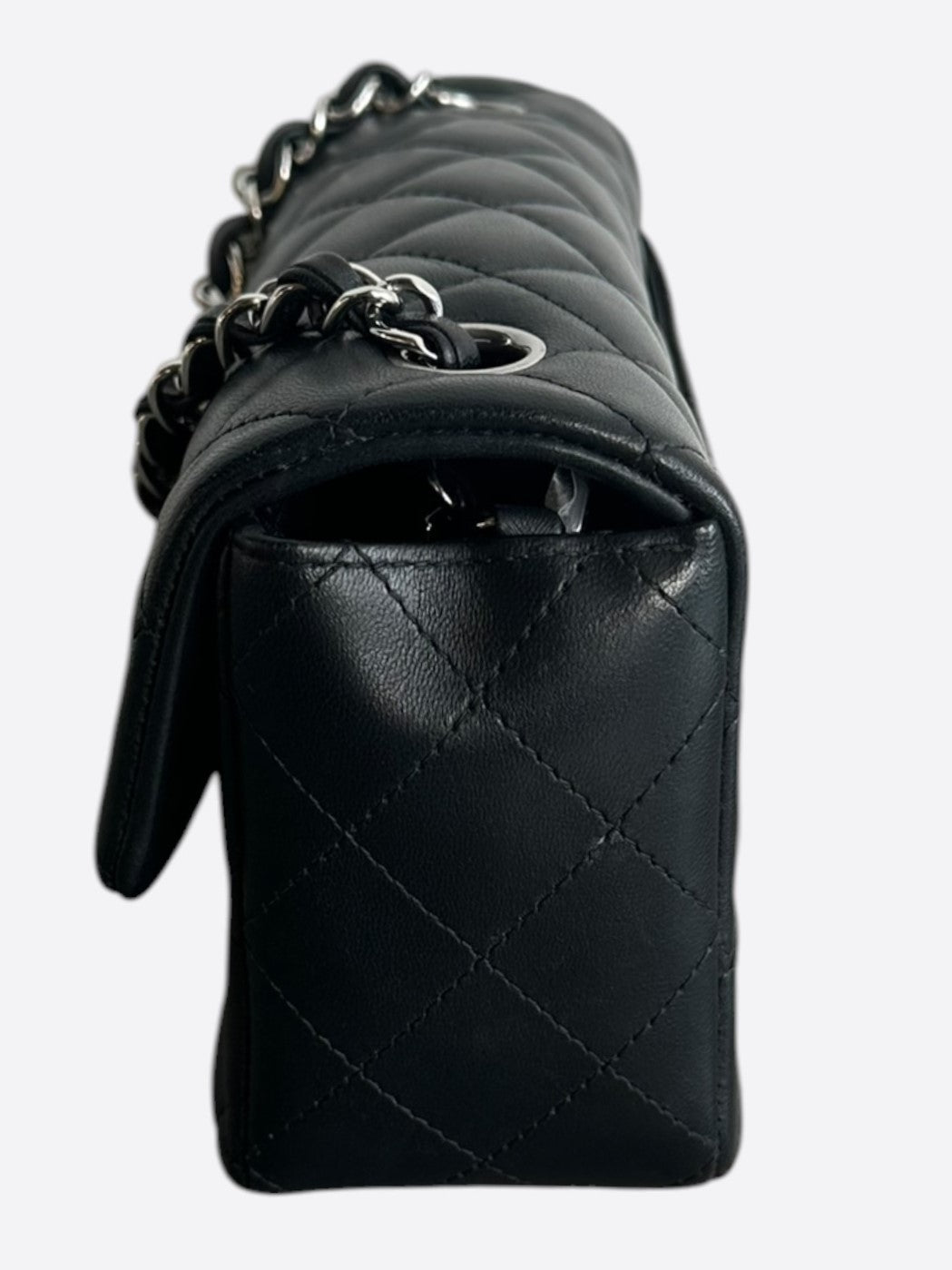 Chanel Black Lambskin Quilted Mini Rectangular Flap Bag