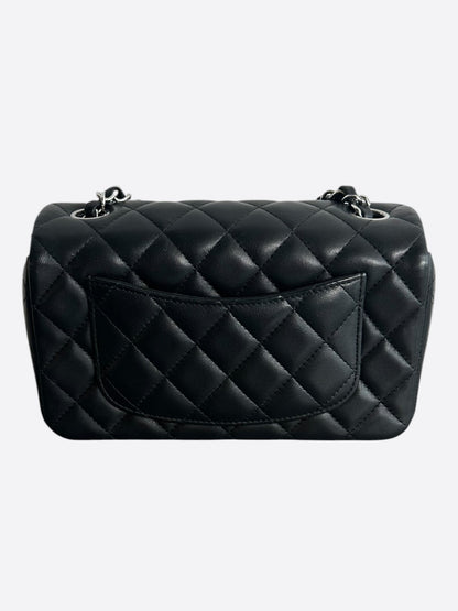 Chanel Black Lambskin Quilted Mini Rectangular Flap Bag