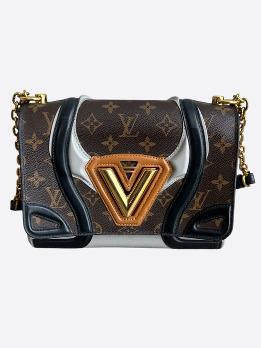 Louis Vuitton Brown, White & Black Monogram Twist MM