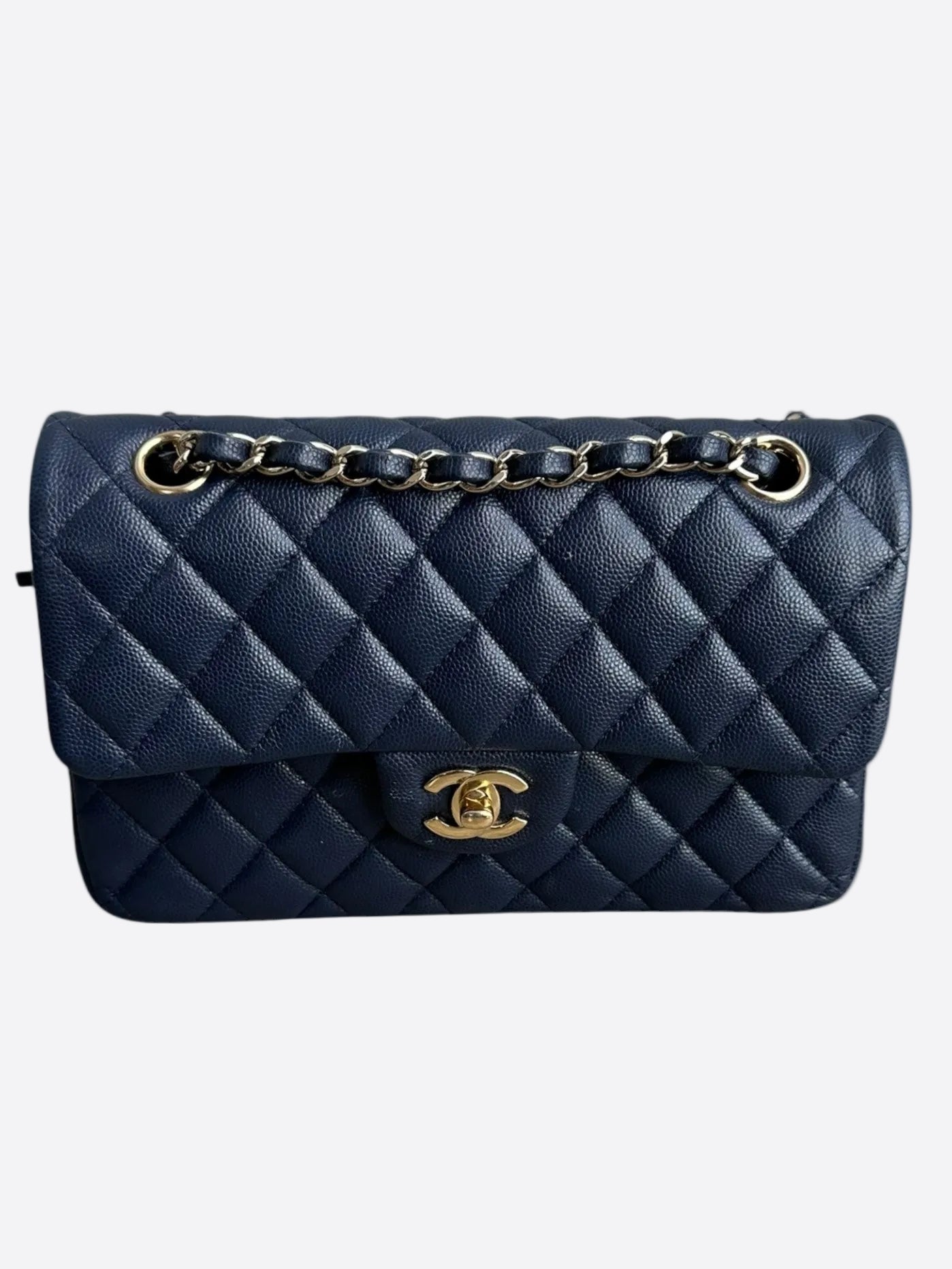 Chanel Navy Blue Caviar Quilted Medium Flap Bag