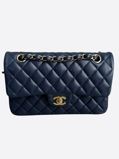 Chanel Navy Blue Caviar Quilted Medium Flap Bag