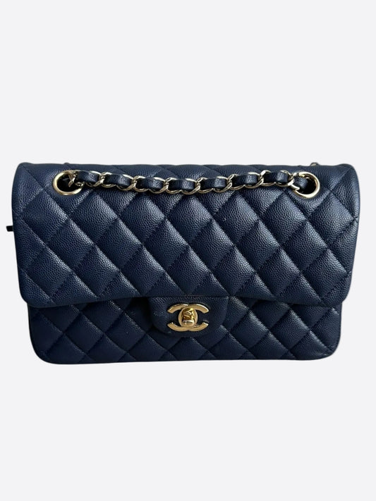 Chanel Navy Blue Caviar Quilted Medium Flap Bag