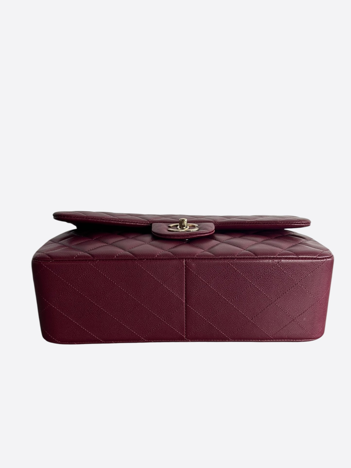 Chanel Red Quilted Caviar Jumbo Double Flap Bag