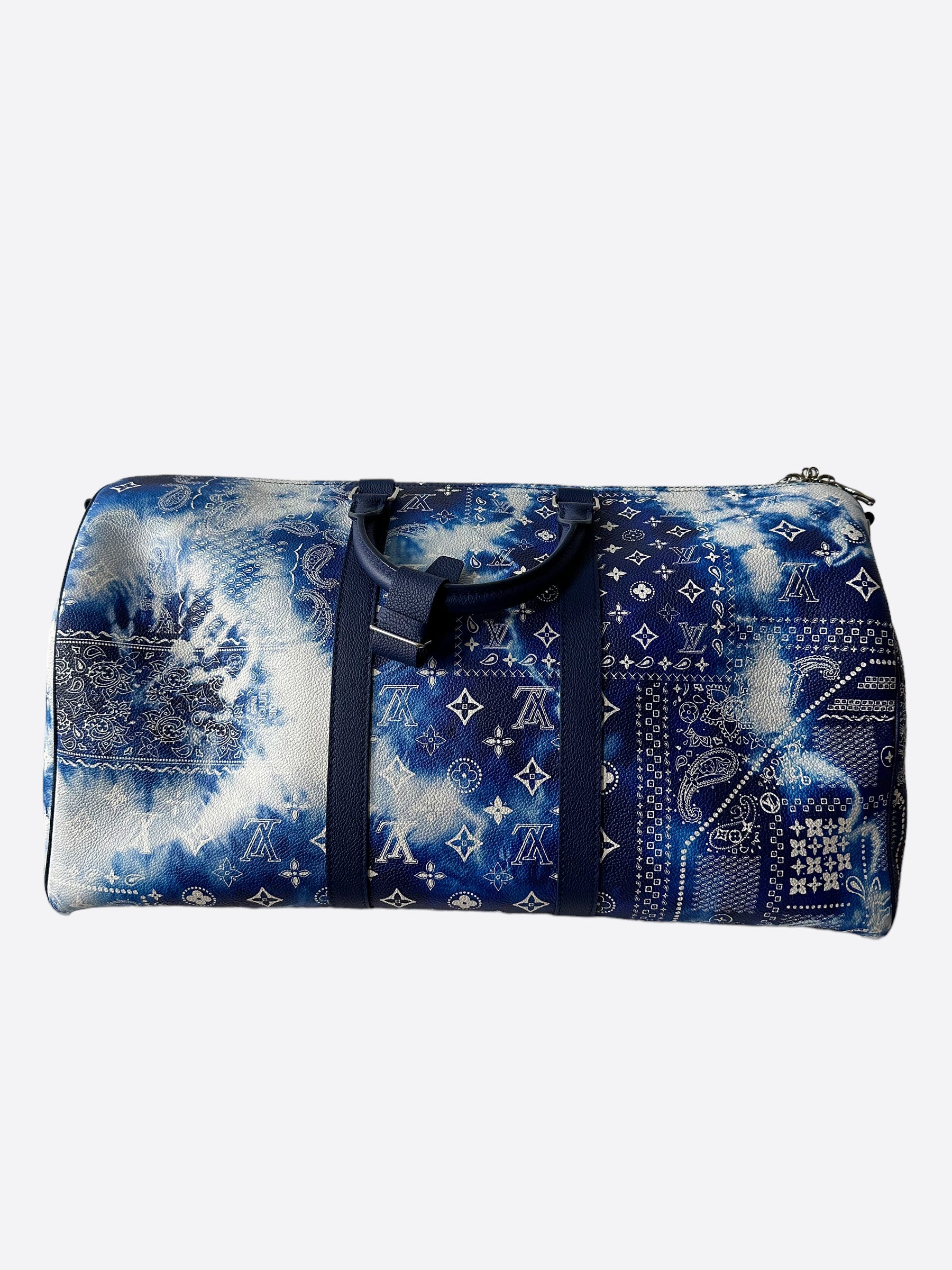 Louis Vuitton City Keepall Bandana Monogram Blue in Cowhide Leather with  Silver-tone - US