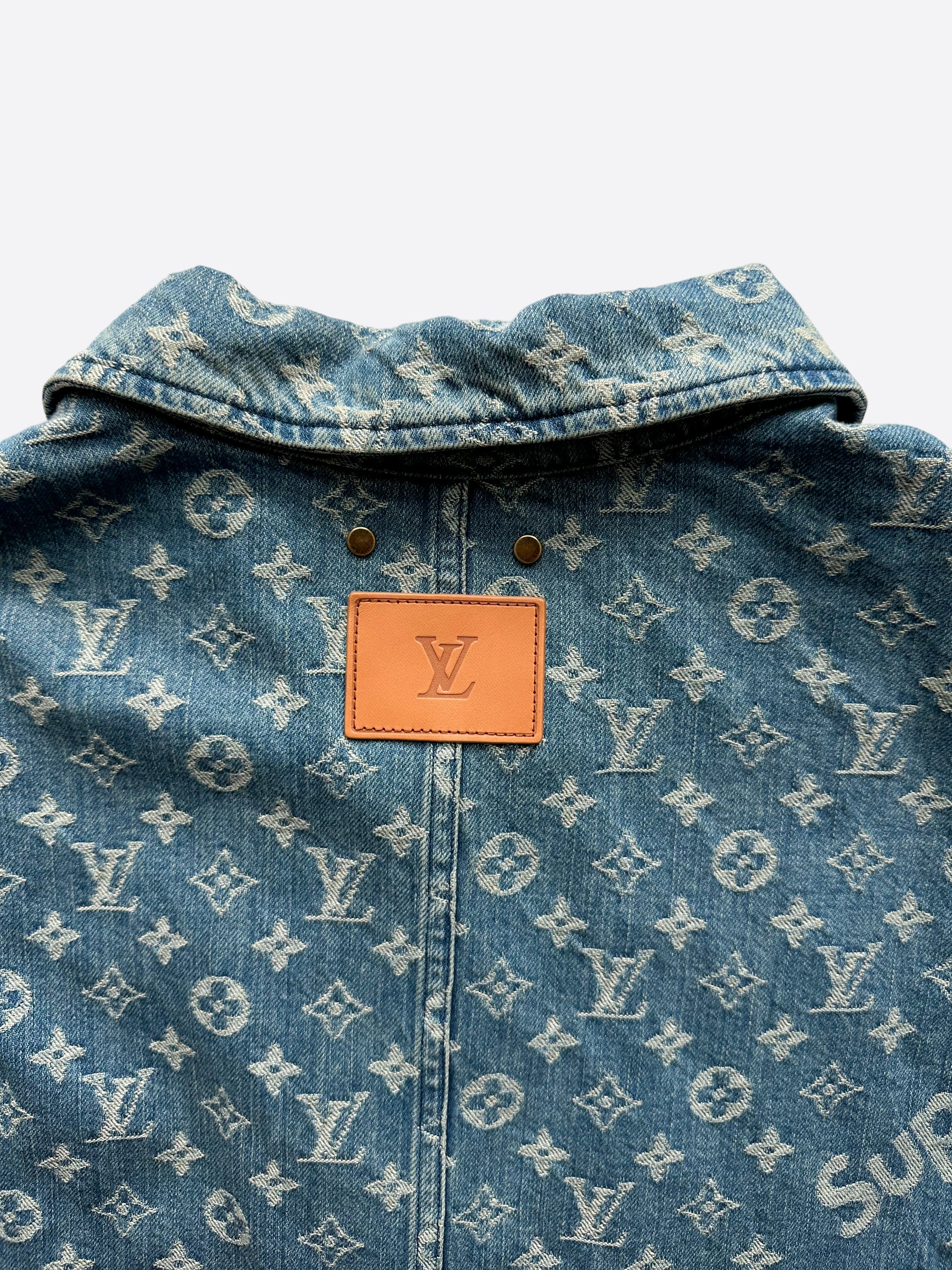 Louis Vuitton X NBA Blue Monogram Denim Hooded Jacket XL Louis Vuitton