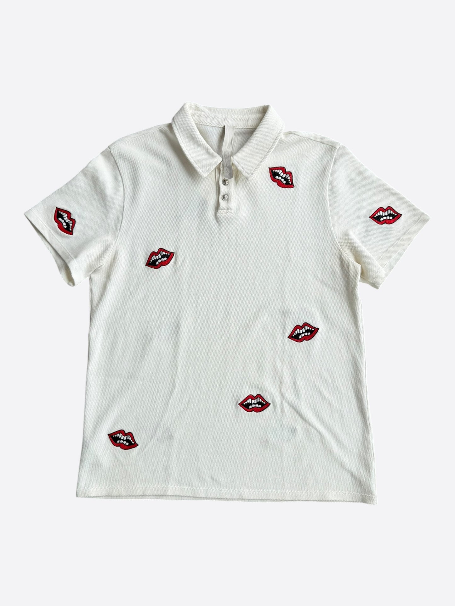Chrome Hearts Matty White Chomper Polo T-Shirt