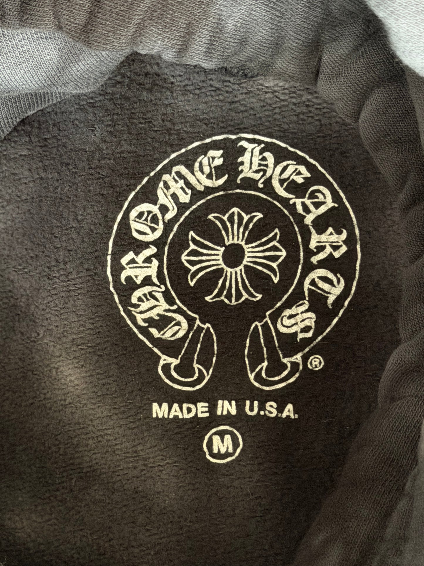 Chrome Hearts Black & White Tie-Dye Horseshoe Logo Hoodie