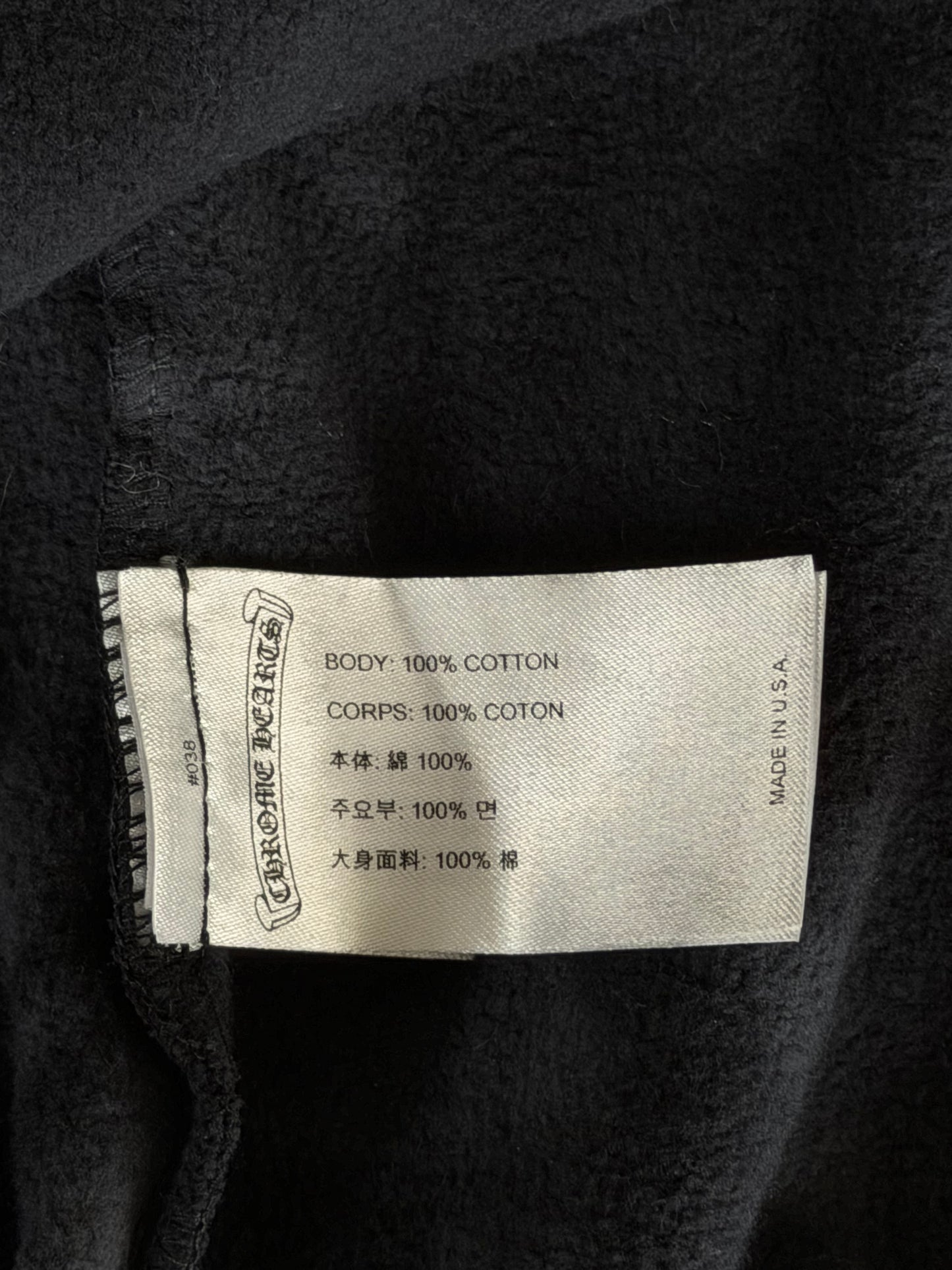 Chrome Hearts Black & White Tie-Dye Horseshoe Logo Hoodie