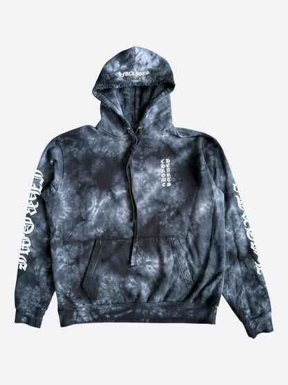 Chrome Hearts Black & White Tie-Dye Horseshoe Logo Hoodie