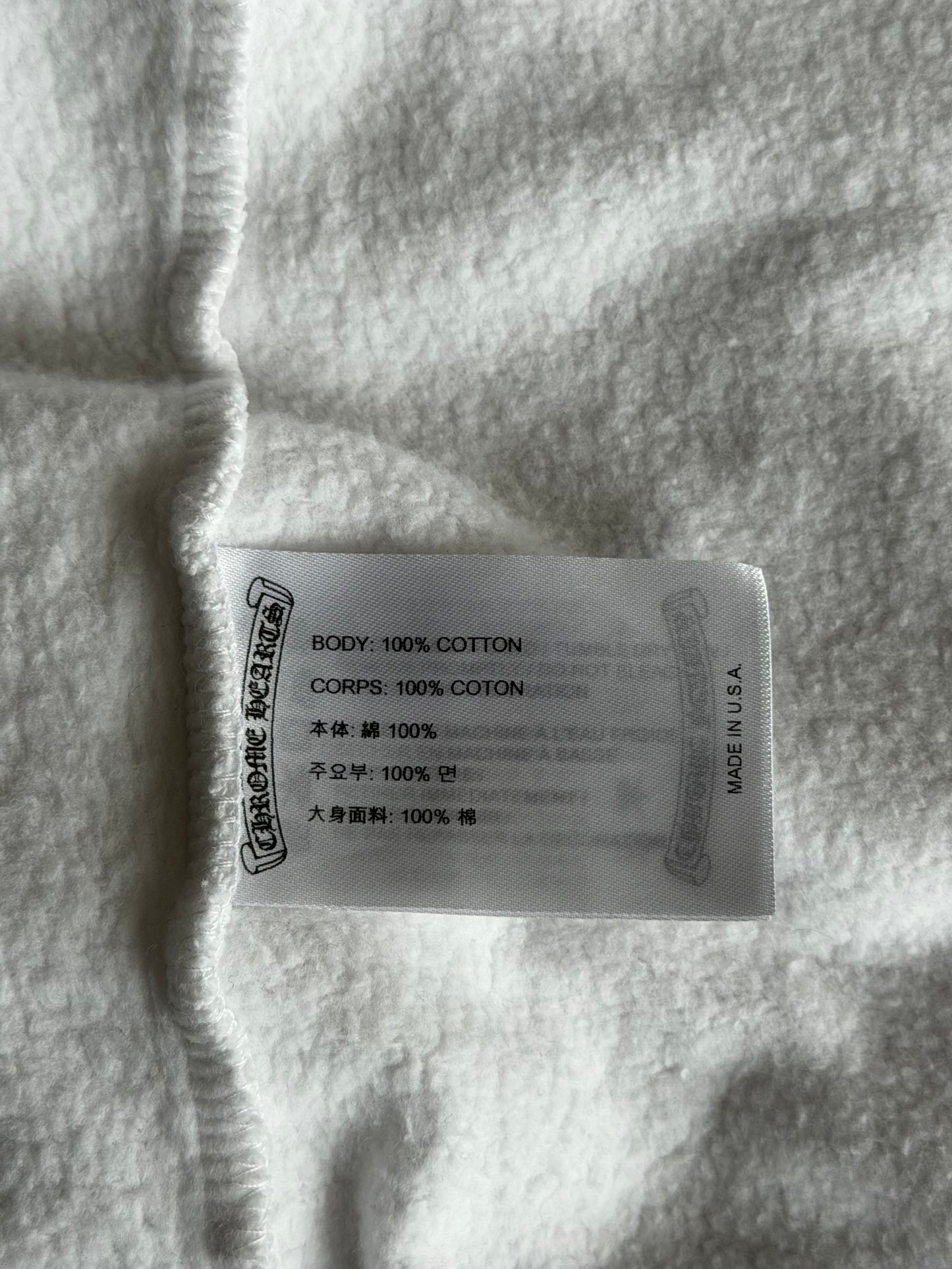 Chrome Hearts White & Black Horseshoe Logo Zip Up Hoodie