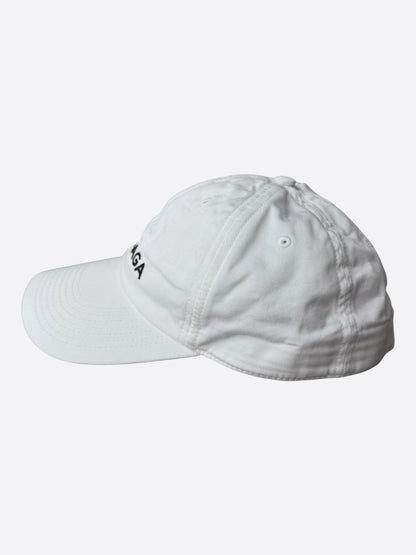 Balenciaga White & Black Logo Hat