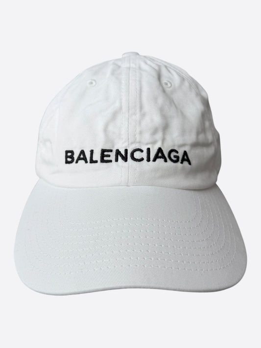 Balenciaga White & Black Logo Hat