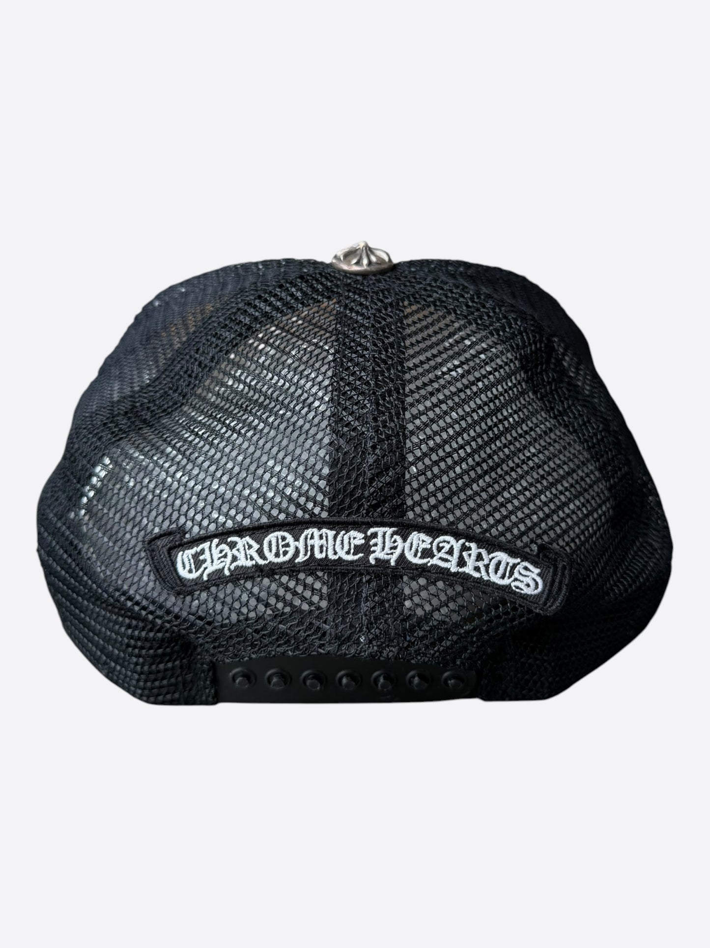 Chrome Hearts Black & White Triple Cross Trucker Hat