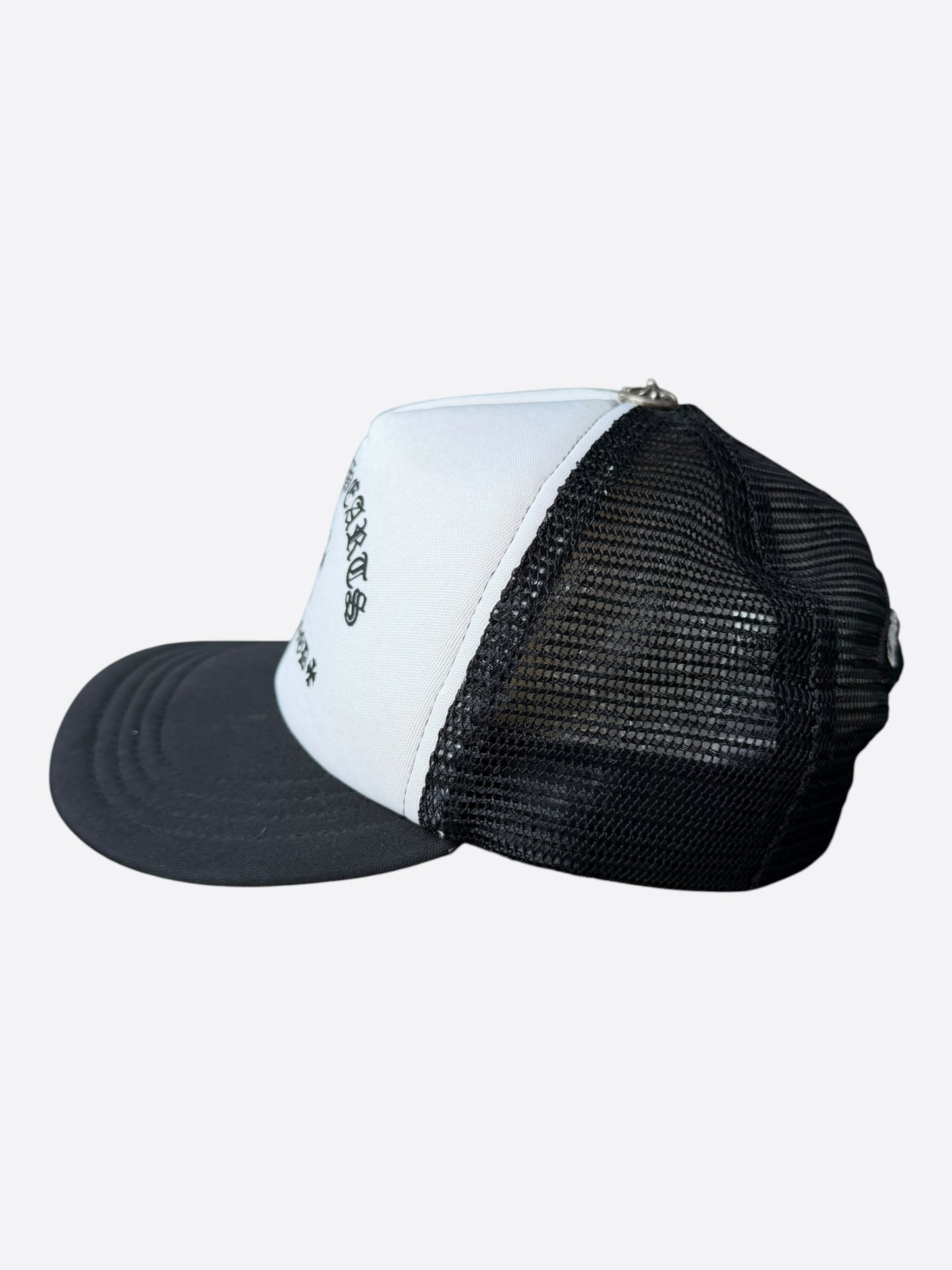 Chrome Hearts Black & White Triple Cross Trucker Hat