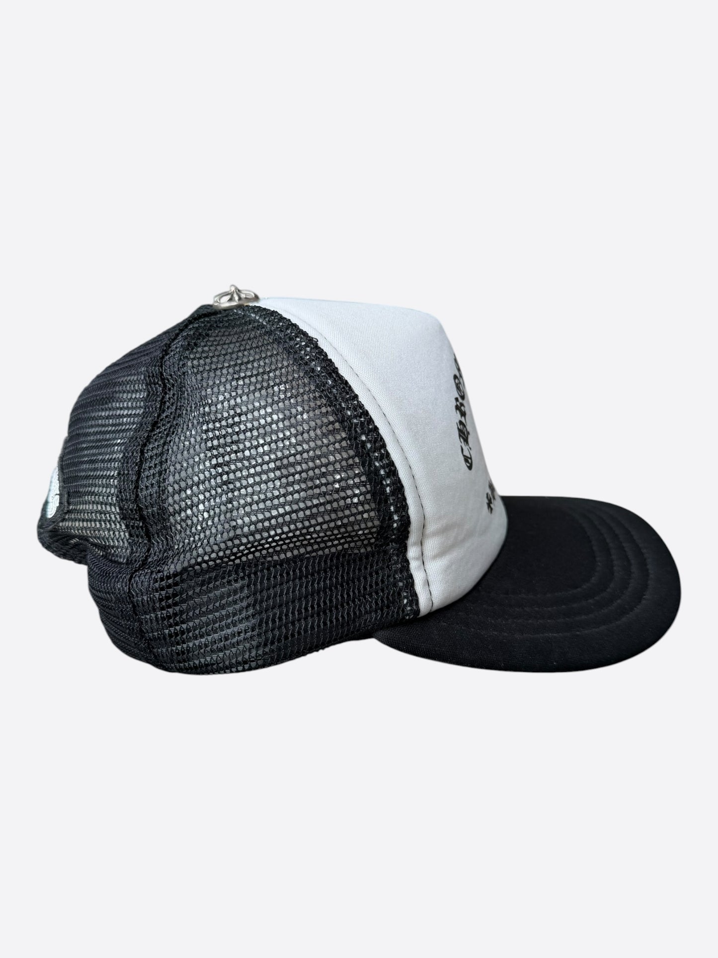 Chrome Hearts Black & White Triple Cross Trucker Hat