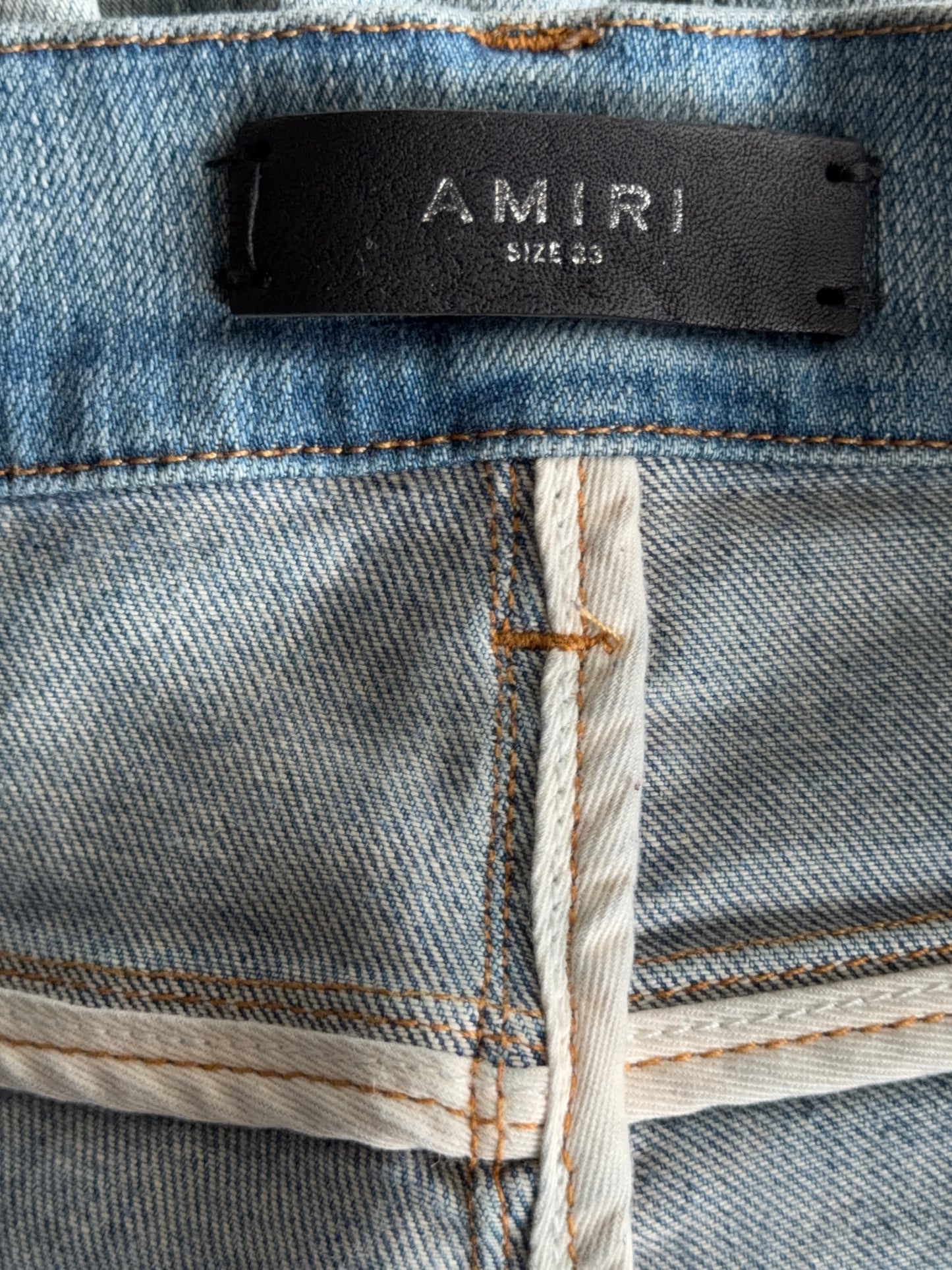 Amiri Clay Indigo & Black Bandana Patch MX1 Jeans