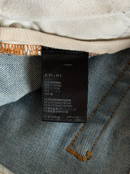 Amiri Clay Indigo & Black Bandana Patch MX1 Jeans