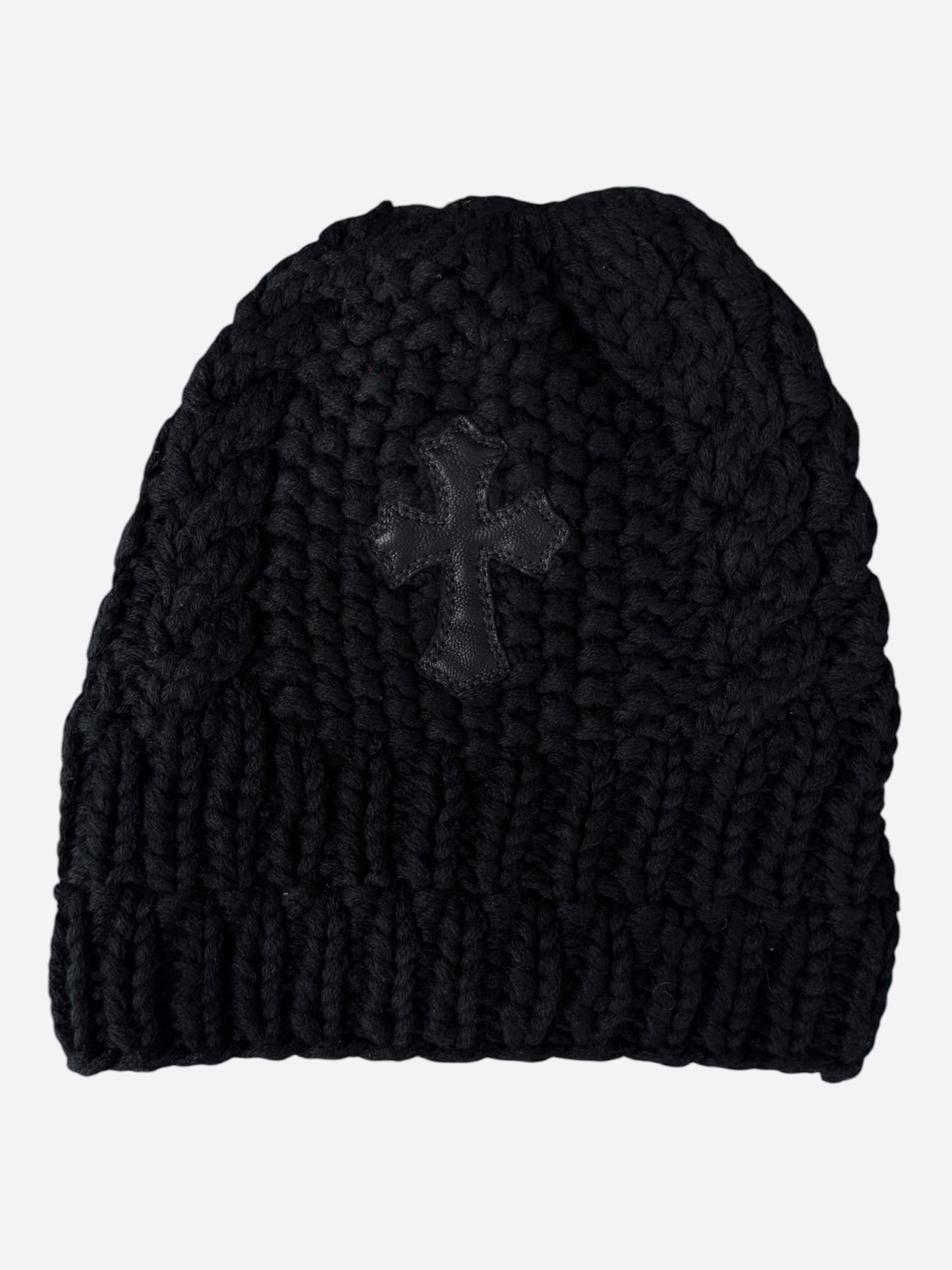 Chrome Hearts Black Cross Patch Cashmere Beanie