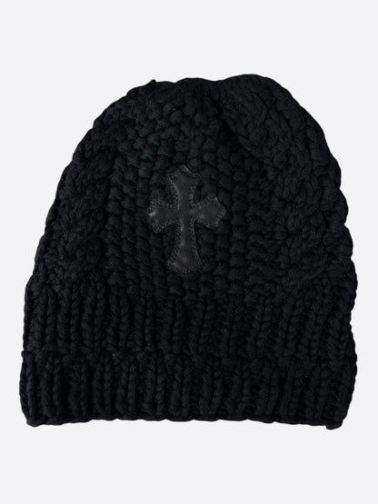 Chrome Hearts Black Cross Patch Cashmere Beanie