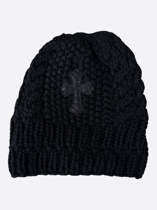 Chrome Hearts Black Cross Patch Cashmere Beanie