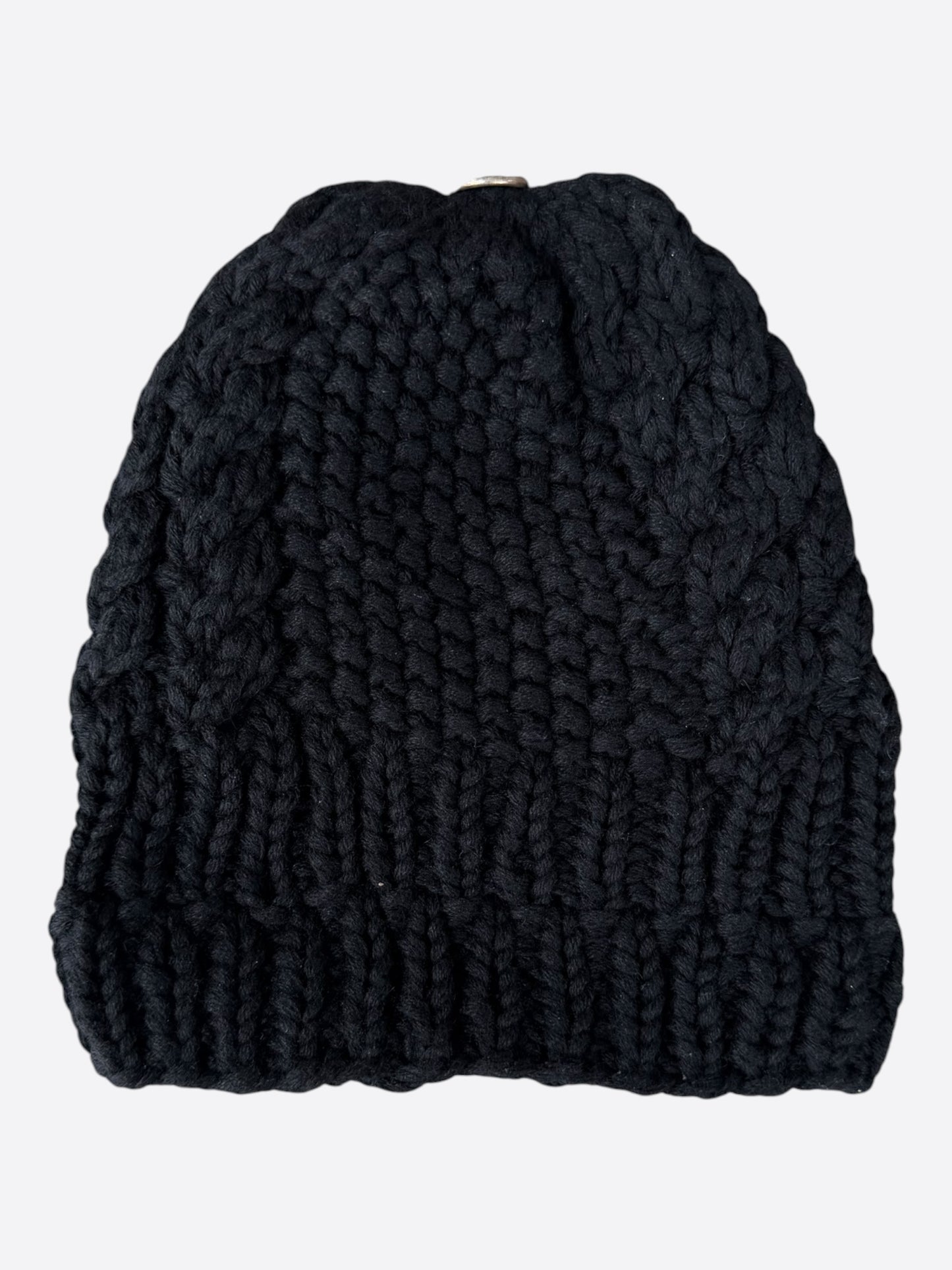 Chrome Hearts Black Cross Patch Cashmere Beanie