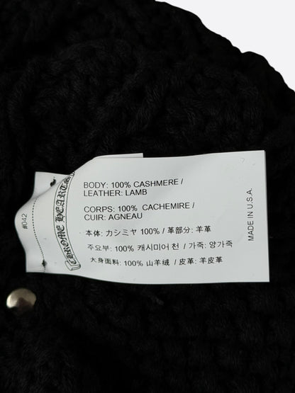 Chrome Hearts Black Cross Patch Cashmere Beanie
