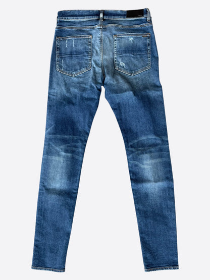 Amiri Deep Indigo & Red Bandana Patch MX1 Jeans