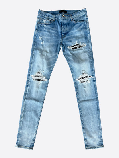 Amiri Clay Indigo & Black Bandana Patch MX1 Jeans