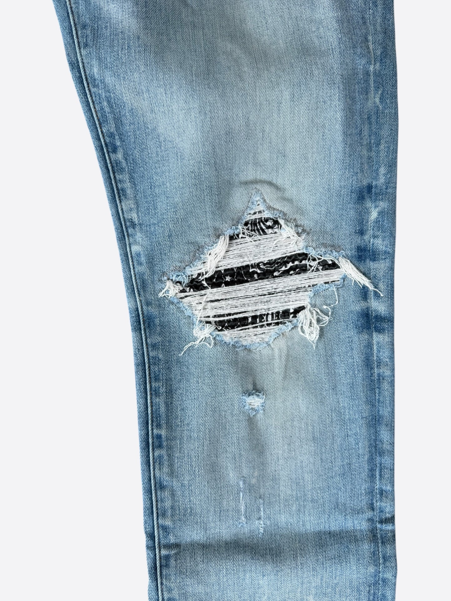Amiri Clay Indigo & Black Bandana Patch MX1 Jeans