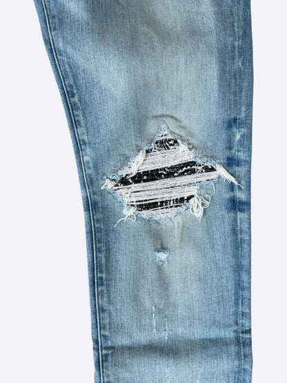 Amiri Clay Indigo & Black Bandana Patch MX1 Jeans