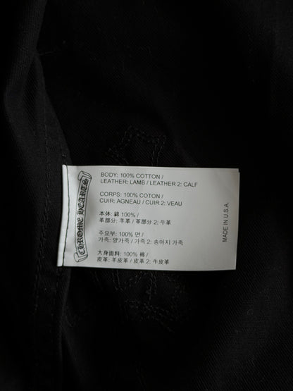 Chrome Hearts Black & Cheetah Cross Patch Work Dog Jacket