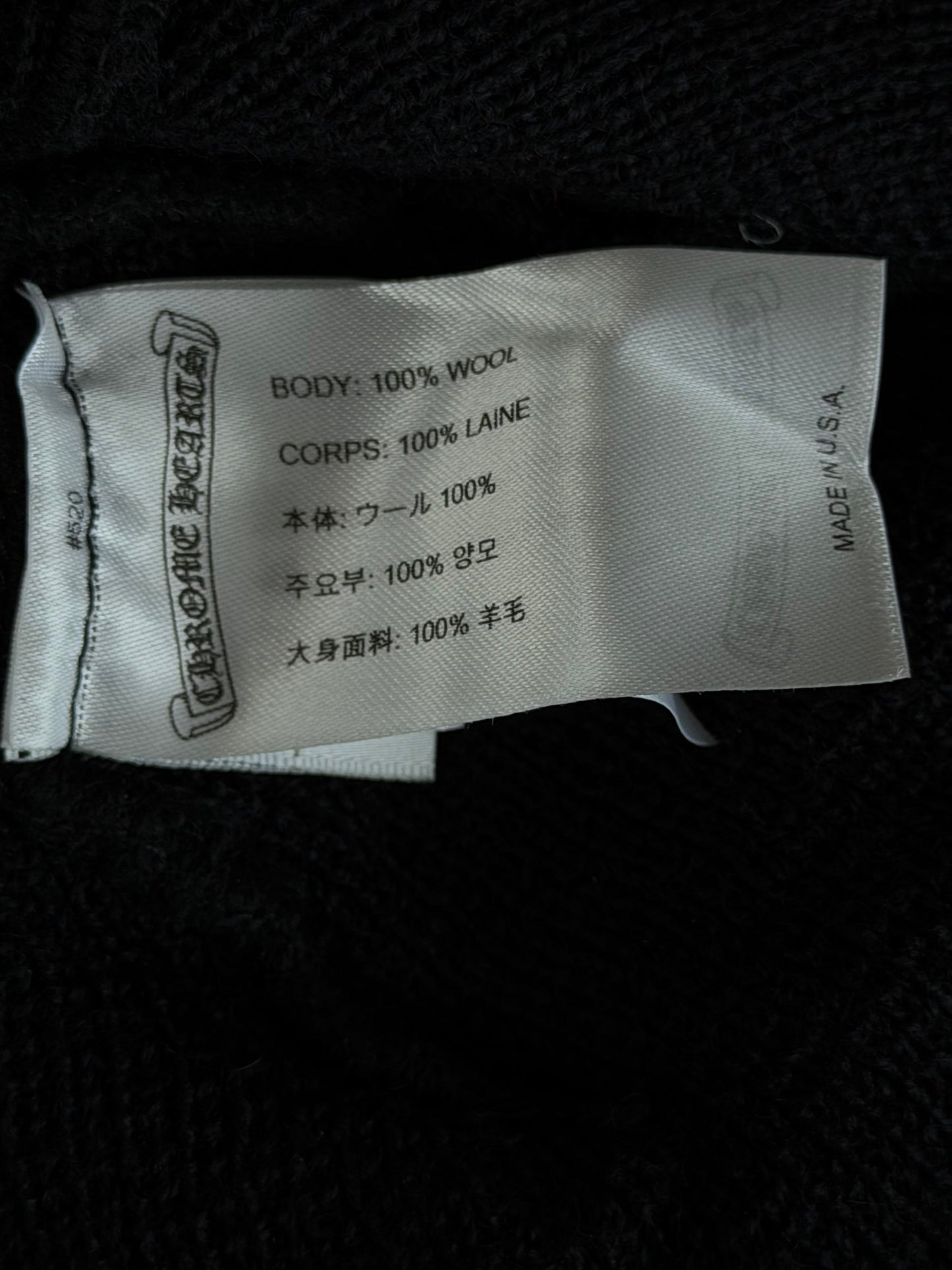 Chrome Hearts Black & White Horseshoe Logo Beanie