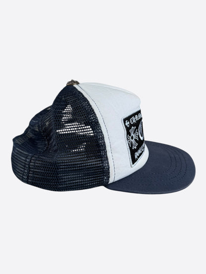 Chrome Hearts Navy & White Hollywood Trucker Hat