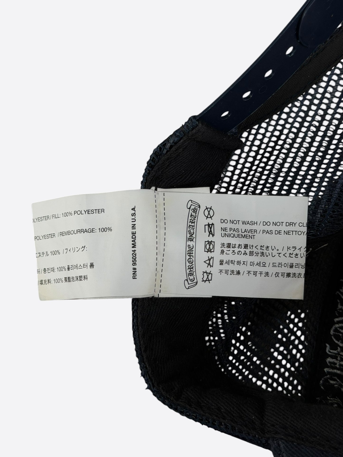 Chrome Hearts Navy & White Hollywood Trucker Hat