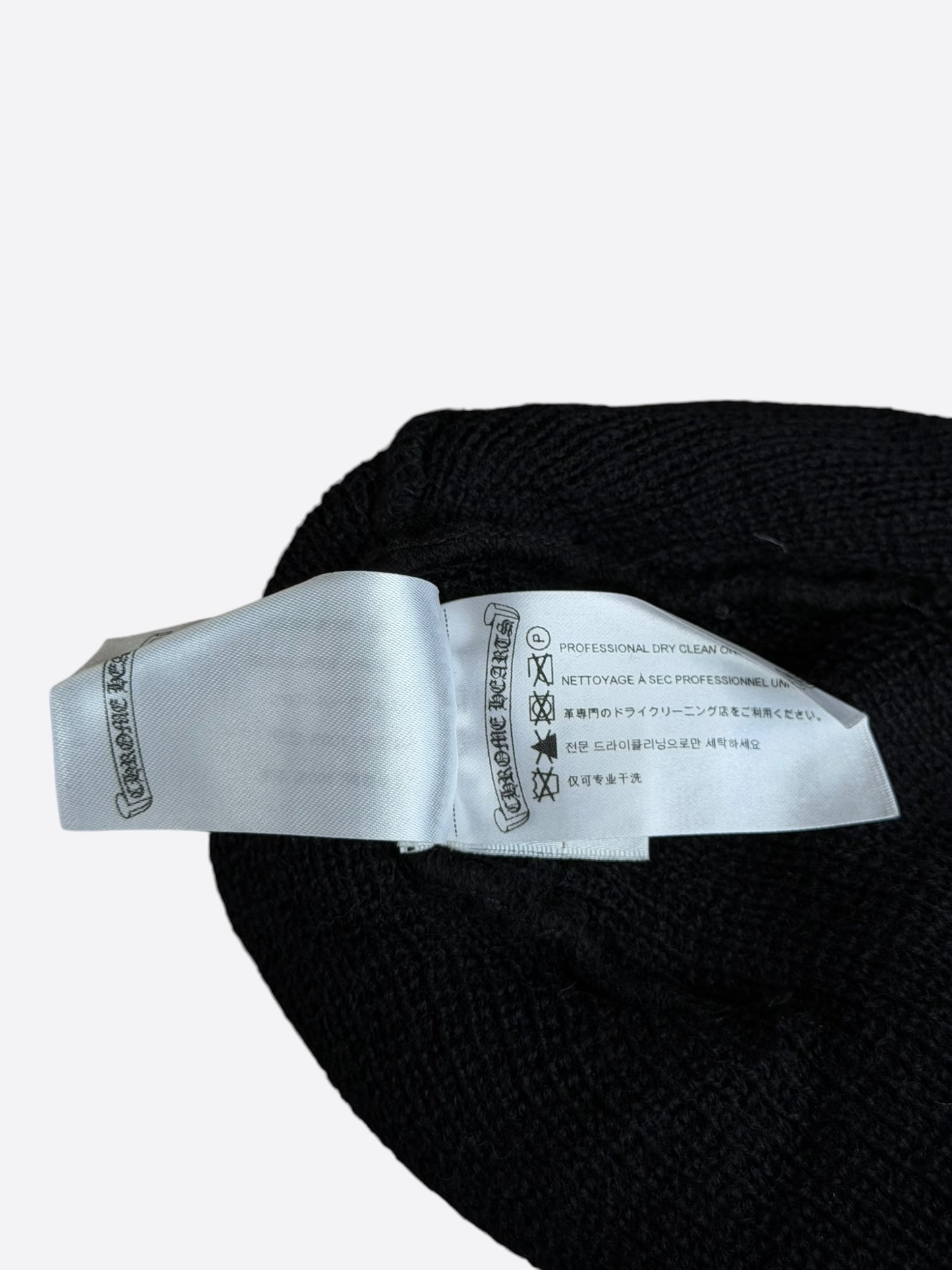Chrome Hearts Black & White Horseshoe Logo Beanie