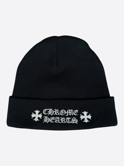 Chrome Hearts Black & White Embroidered Logo Beanie