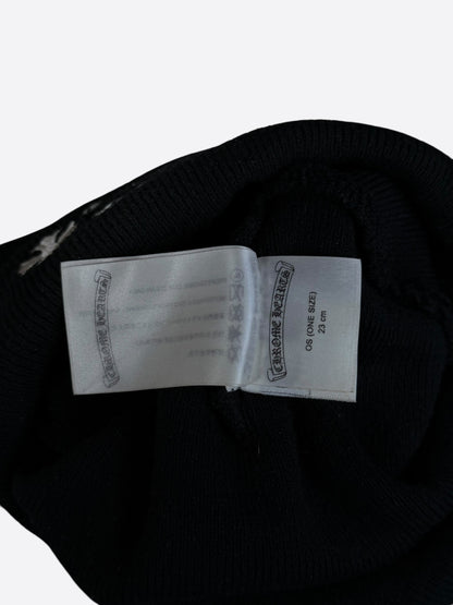 Chrome Hearts Black & White Embroidered Logo Beanie