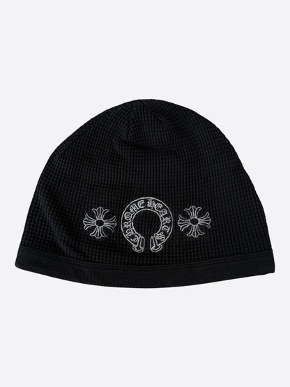 Chrome Hearts Black & White Horseshoe Logo Beanie